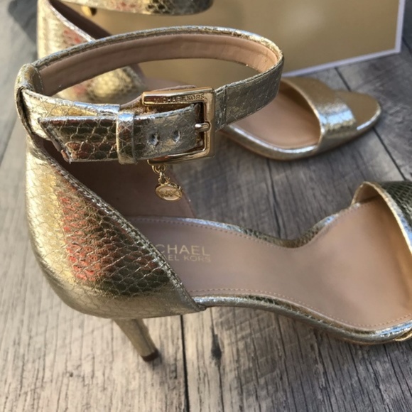 Michael Kors Sylvie MID Sandal Pale Gold W AUTHENT - Picture 5 of 8